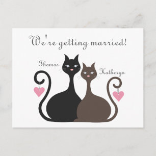 Liebe Katzen Ankündigung Datum freihalten Postkart