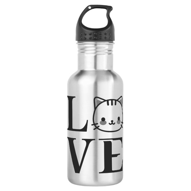 Liebe Katzen Edelstahlflasche (Vorderseite)