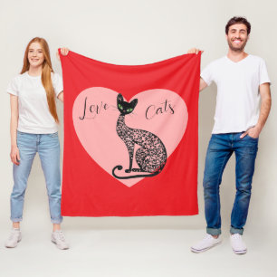 Liebe Katzen Fleecedecke