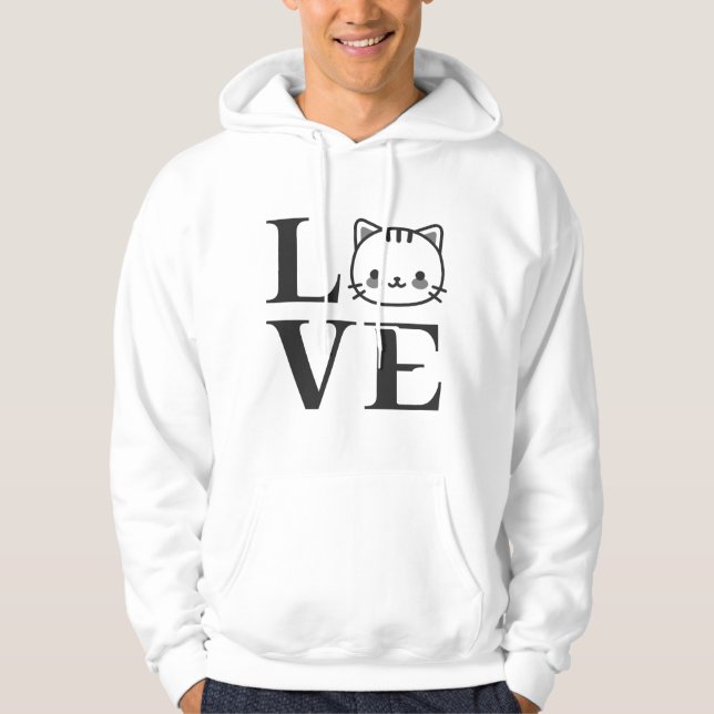 Liebe Katzen Hoodie (Vorderseite)