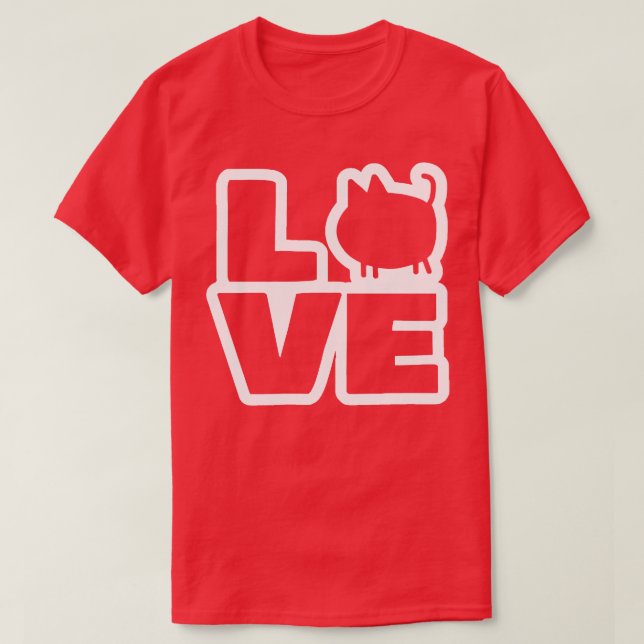 Liebe Katzen in weißem Valentinstag T-Shirt (Design vorne)