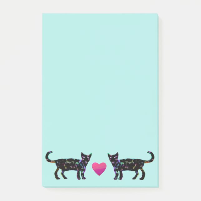 Liebe-Katzen Posten-it® merkt 4 x 6 Post-it Klebezettel (Vorderseite)