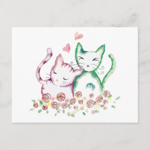 Liebe Katzen Postkarte