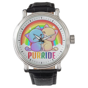 Liebe Katzen Regenbogen Armbanduhr