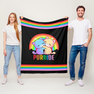 Liebe Katzen Regenbogen Fleecedecke