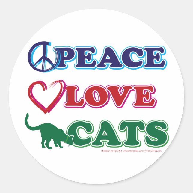 Liebe-Katzen Runder Aufkleber (Vorderseite)