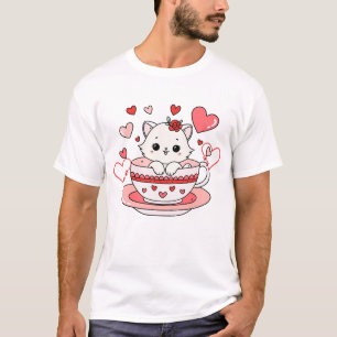 Liebe Katzen Süße Typografie Katzenliebhaber Desig T-Shirt