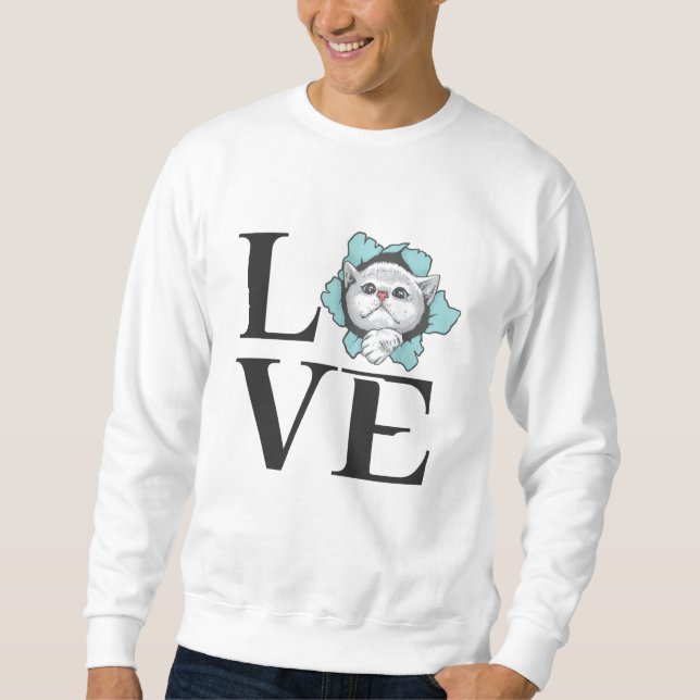 Liebe Katzen Sweatshirt (Vorderseite)