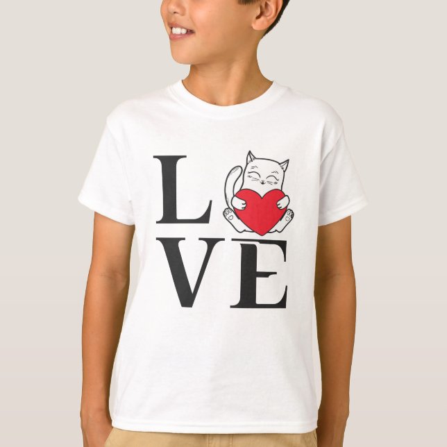 Liebe Katzen T-Shirt (Vorderseite)