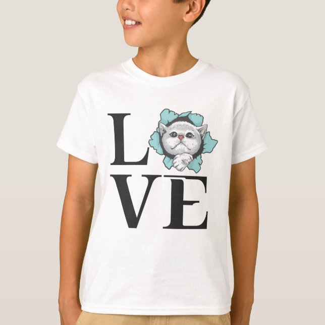 Liebe Katzen T-Shirt (Vorderseite)