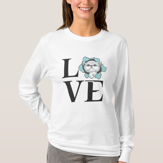 Liebe Katzen T-Shirt (Vorderseite)