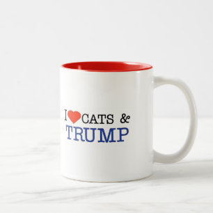 Liebe-Katzen-Trumpf Zweifarbige Tasse