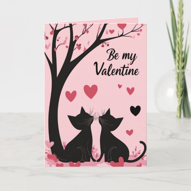 Liebe Katzen und bleibe mein Valentine Karte (Vorderseite)