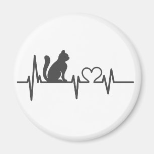 Liebe Katzenkardiogramm - Farbe auswählen Magnet