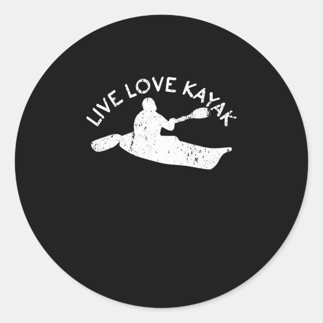 Liebe Kayak Ruderpaddel Kayak Kanu Liebe Runder Aufkleber (Vorderseite)