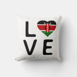 Liebe - Kenia-Flagge Kissen