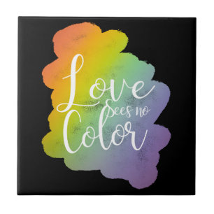 Liebe kennt keine Farbgrenze Regenbogen Schwarz Fliese