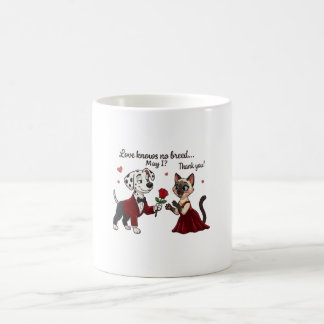 Liebe kennt keine Rasse Dalmatiner und Siamkatze Kaffeetasse