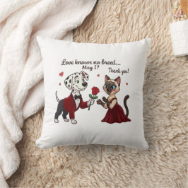 Liebe kennt keine Rasse Dalmatiner und Siamkatze Kissen