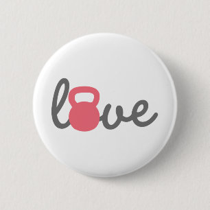 Liebe Kettlebell Rosa Button