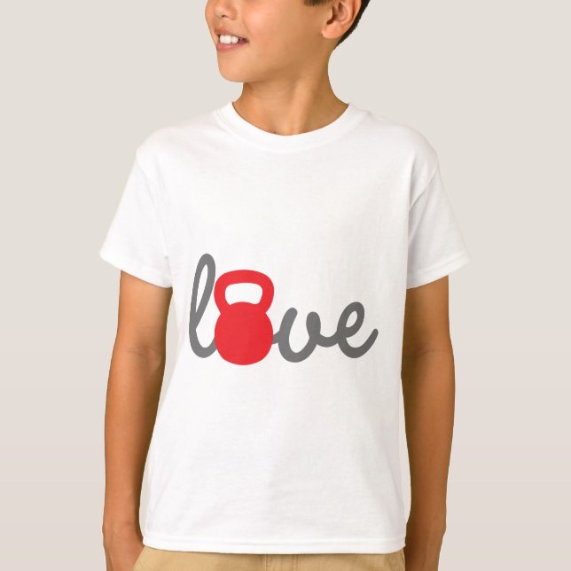 Liebe Kettlebell Rot T-Shirt (Vorderseite)