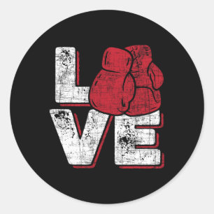 Liebe - Kickboxer Kickboxen Fitness Workout Martia Runder Aufkleber