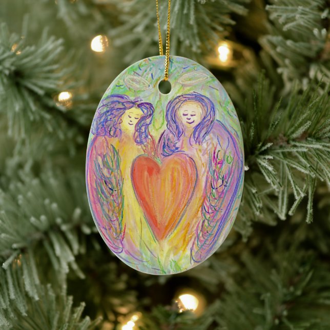 Liebe Kind Guardian Angels Holiday Geschenk Orname Keramik Ornament (Baum)