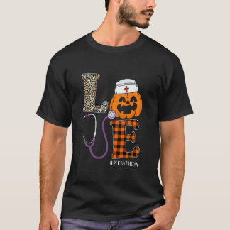 Liebe Kinderarzt Krankenschwester Leopard Kürbis H T-Shirt