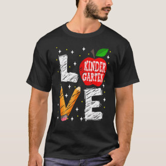 Liebe Kindergarten Apple zurück zum Schullehrer T-Shirt