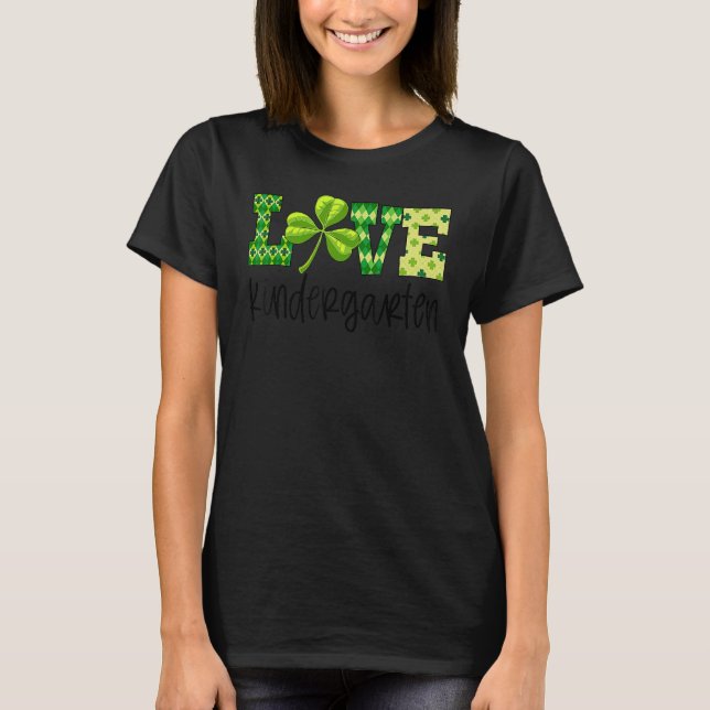 Liebe Kindergarten Kleeblatt St Patric T-Shirt (Vorderseite)