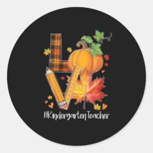 LIEBE Kindergarten Lehrer Herbstlaub Herbst Runder Aufkleber