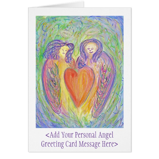 Liebe Kindness Guardian Angels Art Mitteilungskart (Vorne)