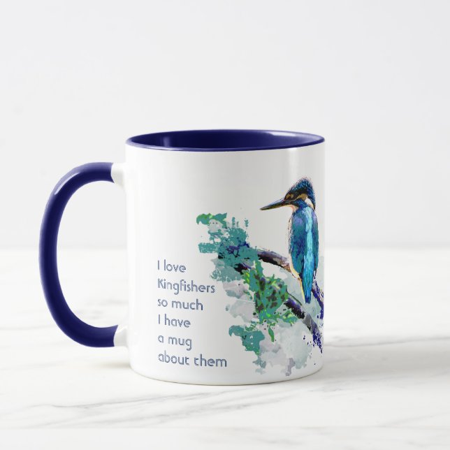 Liebe Kingfisher Vögel so viel Zitat Sprichwort Tasse (Links)