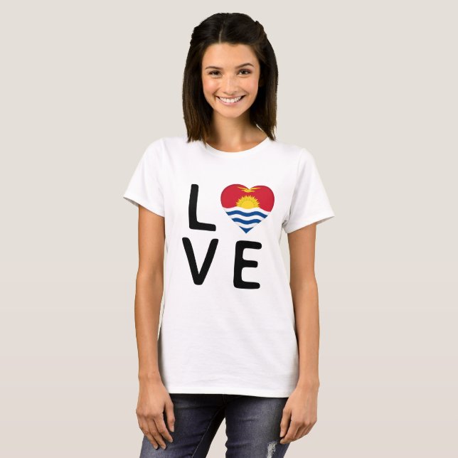 Liebe - Kiribati-Flagge T-Shirt (Vorne ganz)