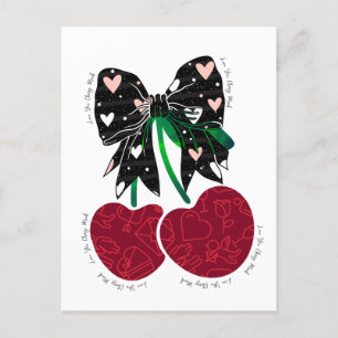 Liebe Kirsche viel lustiges Obst Postkarte