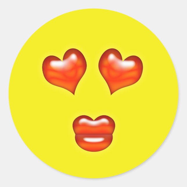 Liebe Kiss Emoji Runder Aufkleber (Vorderseite)