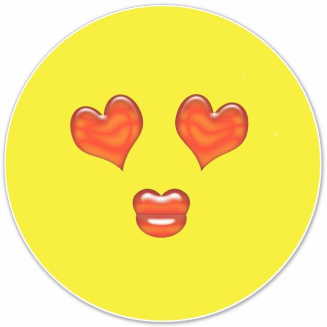Liebe Kiss Hearts Emoji Aufkleber (Vorderseite)