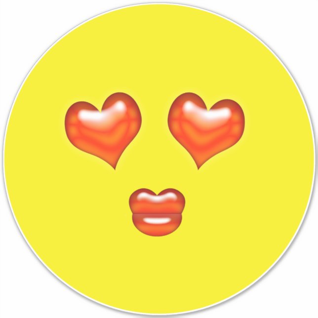 Liebe Kiss Hearts Emoji Aufkleber (Vorderseite)