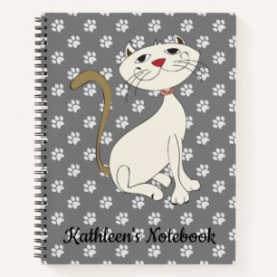 Liebe Kitty Cat Text anpassen Blau Notizbuch