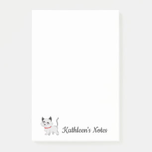Liebe Kitty Cat   Text anpassen   Weiße Katze Post-it Klebezettel
