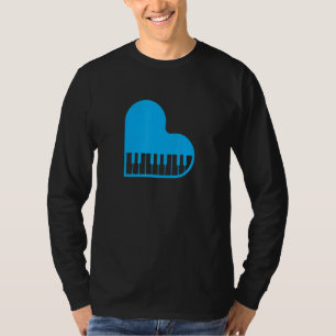 Liebe Klavier Herz Tastatur Cooler Pianist Keyboa T-Shirt