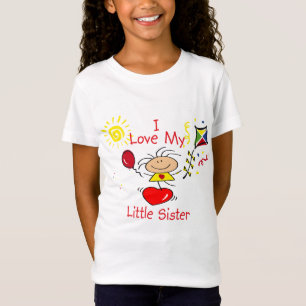 Liebe-kleine Schwester-Strichmännchen-Mädchen T-Shirt