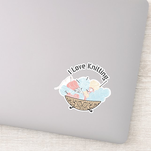 Liebe Knittergarnschale Aufkleber (Detail)