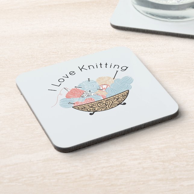 Liebe Knittergarnschale Getränkeuntersetzer (Linke Seite)