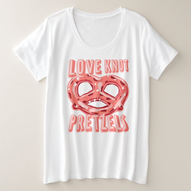 Liebe Knot Pretzel Große Größe T-Shirt (Design vorne)