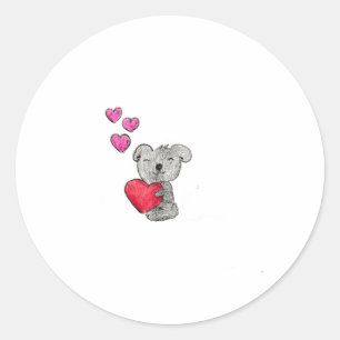 Liebe Koala Bear Runder Aufkleber