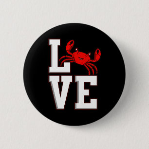 Liebe Krabben Meeresfrüchte Krabbing Hummersee Button