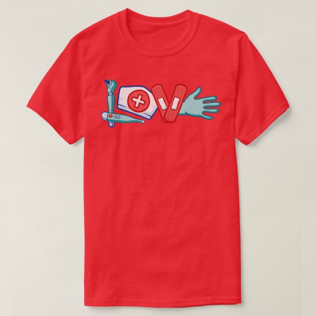 Liebe Krankenschwester Erste Hilfe Arzt T-Shirt (Design vorne)