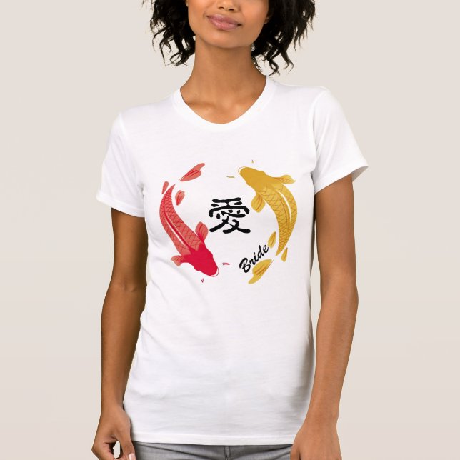 Liebe kreiert das Geschenk der japanischen Akzent  T-Shirt (Vorderseite)