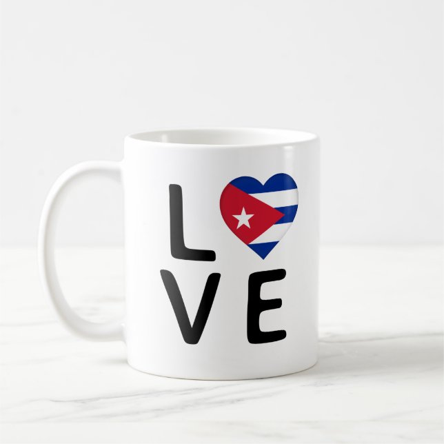Liebe - kubanische Flagge Kaffeetasse (Links)